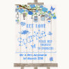 Blue Rustic Wood Let Love Sparkle Sparkler Send Off Personalised Wedding Sign