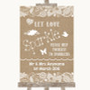 Burlap & Lace Let Love Sparkle Sparkler Send Off Personalised Wedding Sign