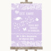 Lilac Burlap & Lace Let Love Sparkle Sparkler Send Off Personalised Wedding Sign