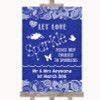 Navy Blue Burlap & Lace Let Love Sparkle Sparkler Send Off Wedding Sign
