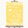 Yellow Burlap & Lace Let Love Sparkle Sparkler Send Off Wedding Sign