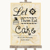 Cream Roses Let Them Eat Cake Personalised Wedding Sign