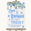 Blue Rustic Wood Love Is Sweet Take A Treat Candy Buffet Wedding Sign