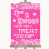 Bright Pink Burlap & Lace Love Is Sweet Take A Treat Candy Buffet Wedding Sign