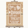 Brown Winter Love Is Sweet Take A Treat Candy Buffet Personalised Wedding Sign