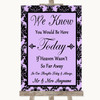 Lilac Damask Loved Ones In Heaven Personalised Wedding Sign