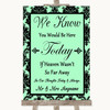 Mint Green Damask Loved Ones In Heaven Personalised Wedding Sign
