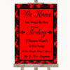 Red Damask Loved Ones In Heaven Personalised Wedding Sign