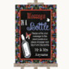 Floral Chalk Message In A Bottle Personalised Wedding Sign