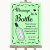 Green Message In A Bottle Personalised Wedding Sign