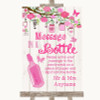 Pink Rustic Wood Message In A Bottle Personalised Wedding Sign