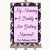 Baby Pink Damask Mummy Daddy Getting Married Personalised Wedding Sign