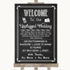Chalk Sketch No Phone Camera Unplugged Personalised Wedding Sign