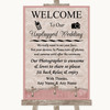 Pink Shabby Chic No Phone Camera Unplugged Personalised Wedding Sign