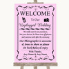 Pink No Phone Camera Unplugged Personalised Wedding Sign