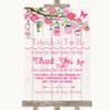 Pink Rustic Wood Photo Guestbook Friends and Family Personalised Wedding Sign