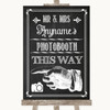 Chalk Sketch Photobooth This Way Left Personalised Wedding Sign