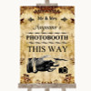 Autumn Vintage Photobooth This Way Right Personalised Wedding Sign