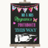 Bright Bunting Chalk Photobooth This Way Right Personalised Wedding Sign