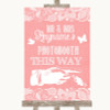 Coral Burlap & Lace Photobooth This Way Right Personalised Wedding Sign