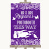 Purple Burlap & Lace Photobooth This Way Right Personalised Wedding Sign