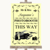 Yellow Photobooth This Way Right Personalised Wedding Sign