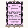 Baby Pink Damask Pick A Prop Photobooth Personalised Wedding Sign