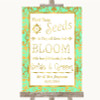 Mint Green and Gold Plant Seeds Favours Personalised Wedding Sign
