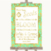 Mint Green & Gold Plant Seeds Favours Personalised Wedding Sign