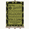 Olive Green Damask Plant Seeds Favours Personalised Wedding Sign