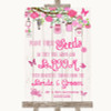 Pink Rustic Wood Plant Seeds Favours Personalised Wedding Sign