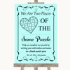 Aqua Puzzle Piece Guest Book Personalised Wedding Sign