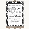 Black & White Damask Puzzle Piece Guest Book Personalised Wedding Sign