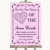 Pink Puzzle Piece Guest Book Personalised Wedding Sign