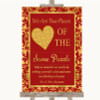 Red & Gold Puzzle Piece Guest Book Personalised Wedding Sign