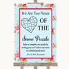 Shabby Chic Floral Puzzle Piece Guest Book Personalised Wedding Sign