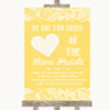Yellow Burlap and Lace Puzzle Piece Guest Book Personalised Wedding Sign