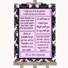 Baby Pink Damask Romantic Vows Personalised Wedding Sign