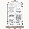 Black and White Romantic Vows Personalised Wedding Sign