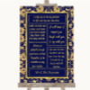 Blue and Gold Romantic Vows Personalised Wedding Sign