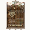 Rustic Floral Wood Romantic Vows Personalised Wedding Sign