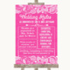 Bright Pink Burlap & Lace Rules Of The Wedding Personalised Wedding Sign