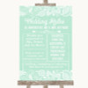 Green Burlap & Lace Rules Of The Wedding Personalised Wedding Sign