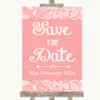 Coral Burlap & Lace Save The Date Personalised Wedding Sign