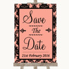 Coral Damask Save The Date Personalised Wedding Sign