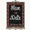 Floral Chalk Save The Date Personalised Wedding Sign
