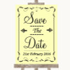 Yellow Save The Date Personalised Wedding Sign