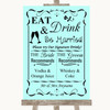 Aqua Signature Favourite Drinks Personalised Wedding Sign