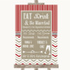 Red and Grey Winter Signature Favourite Drinks Personalised Wedding Sign