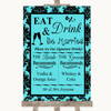 Tiffany Blue Damask Signature Favourite Drinks Personalised Wedding Sign